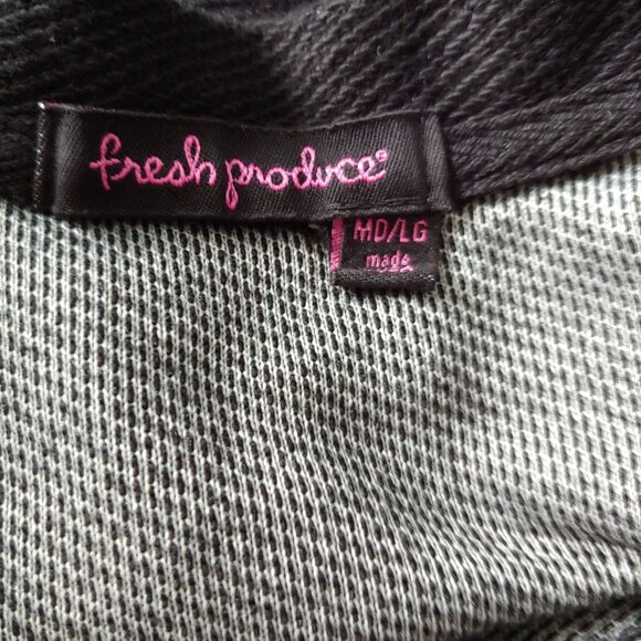 Fresh Produce Black Cotton Sweatshirt 3/4 length M/L - Picture 11 of 12